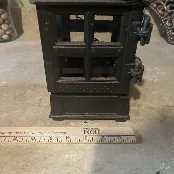 Vintage JOHN WRIGHT 1988 Cast Iron Candle Holder 9 In. Antique Style Lantern - Picture 3 of 9